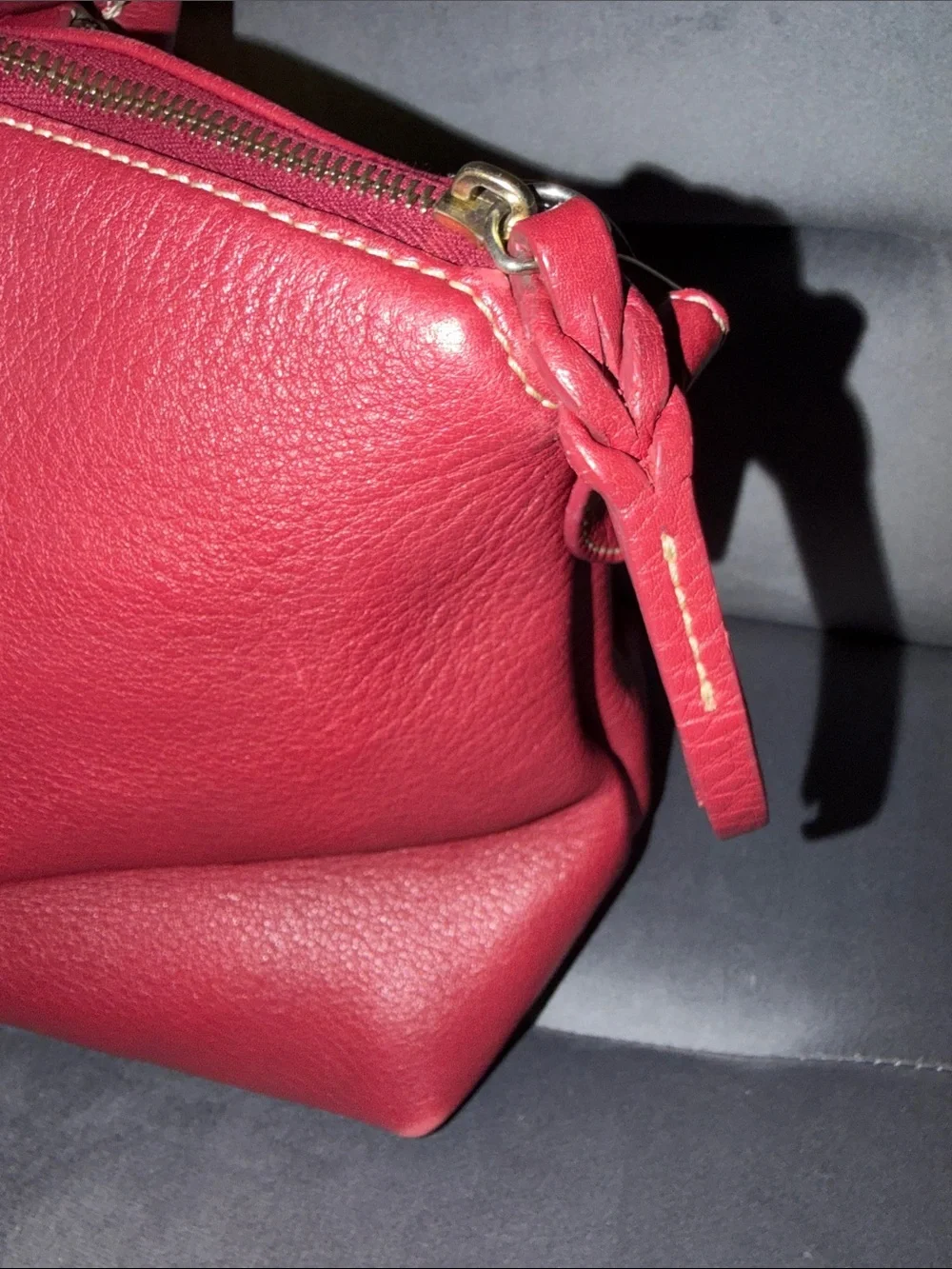 Dooney & Bourke Dillen Red Pebble Leather Satchel (without have crossbody strap)